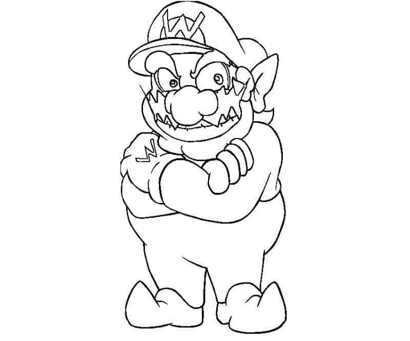 Desenho deWario Sorridente para colorir