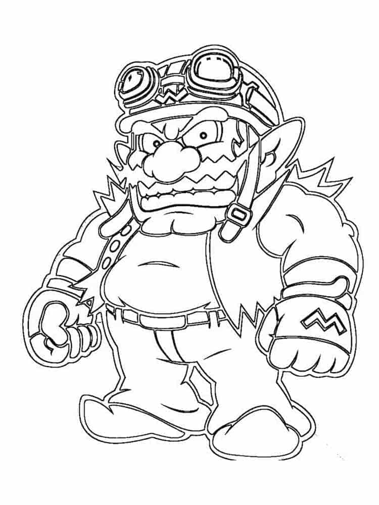 Desenho deWario de Mario para colorir