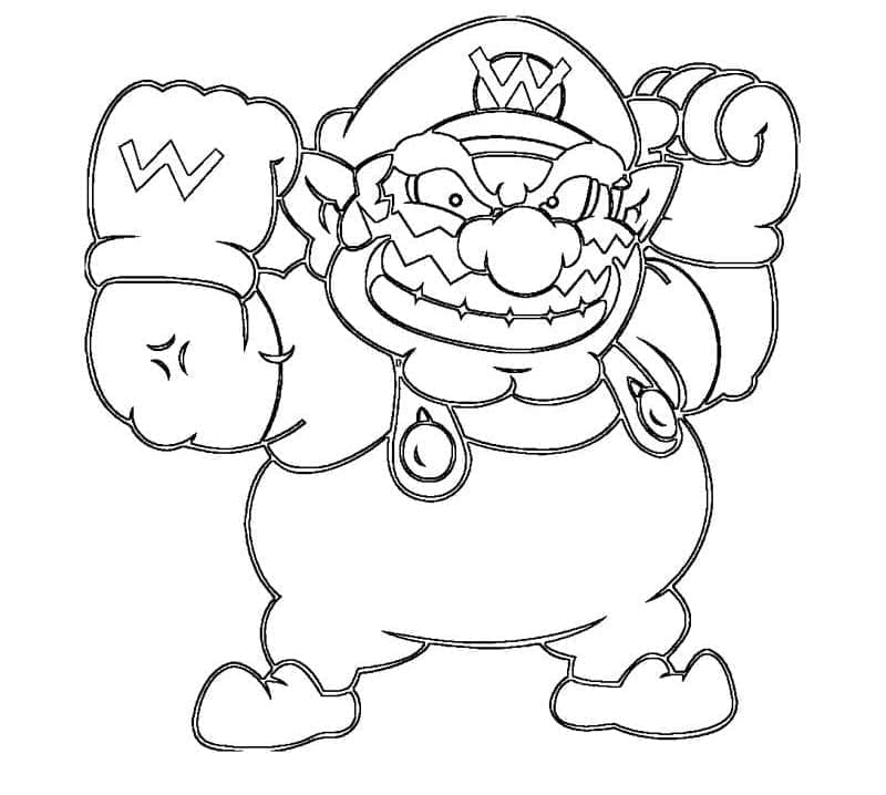 Desenho deWario de Super Mario para colorir