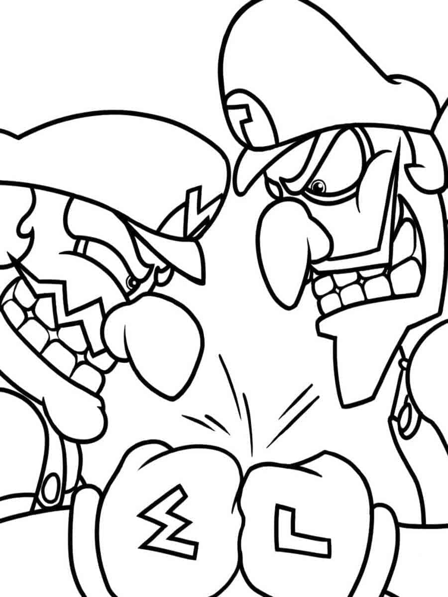 Desenho deWario e Waluigi para colorir