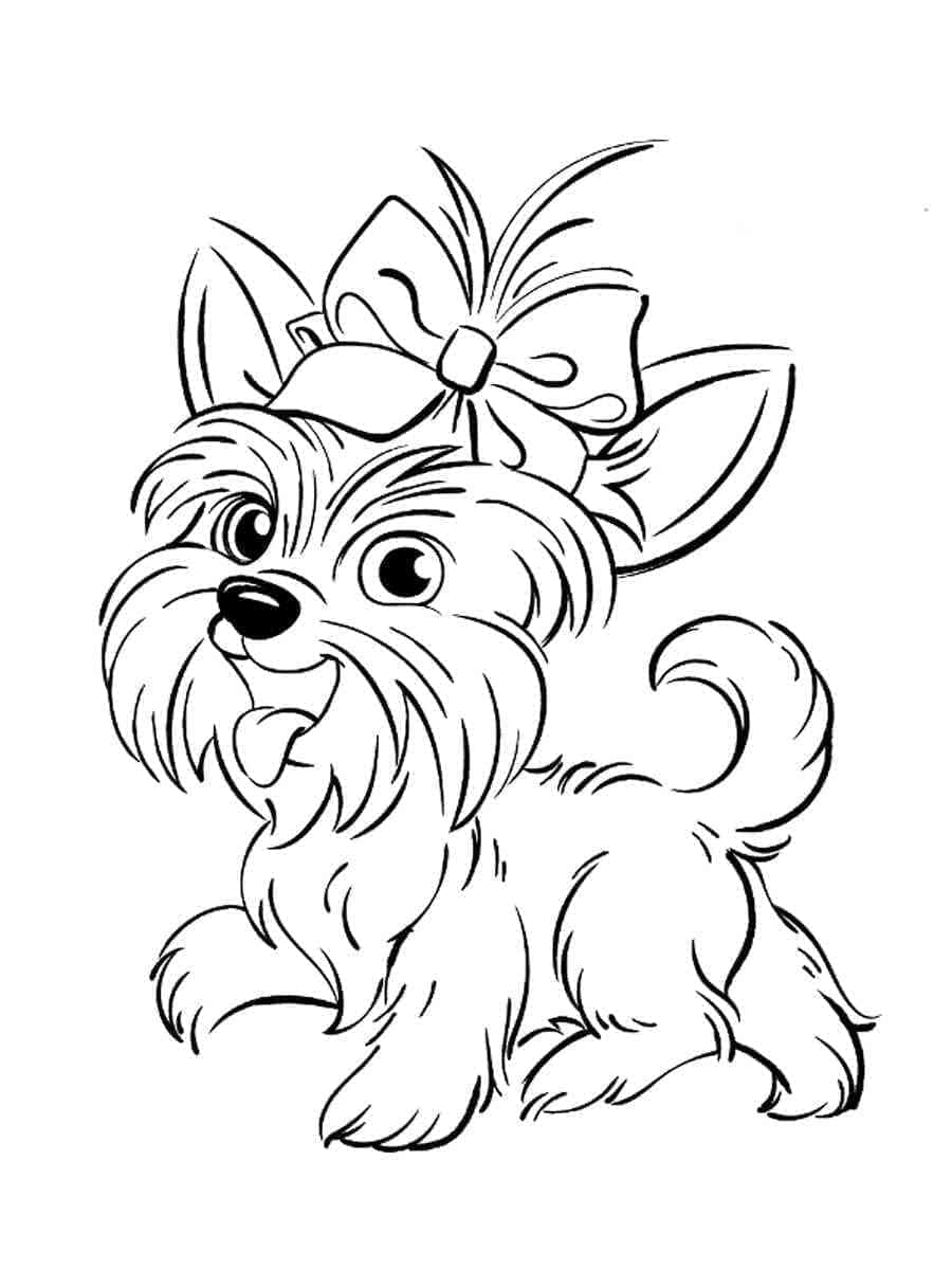 Desenho deYorkshire Terrier Alegre para colorir