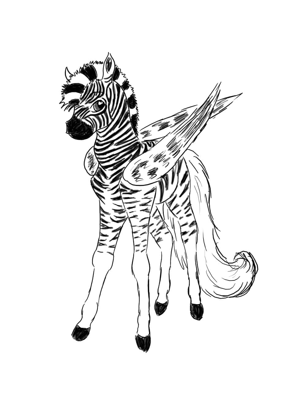 Desenho deZebra Alada para colorir