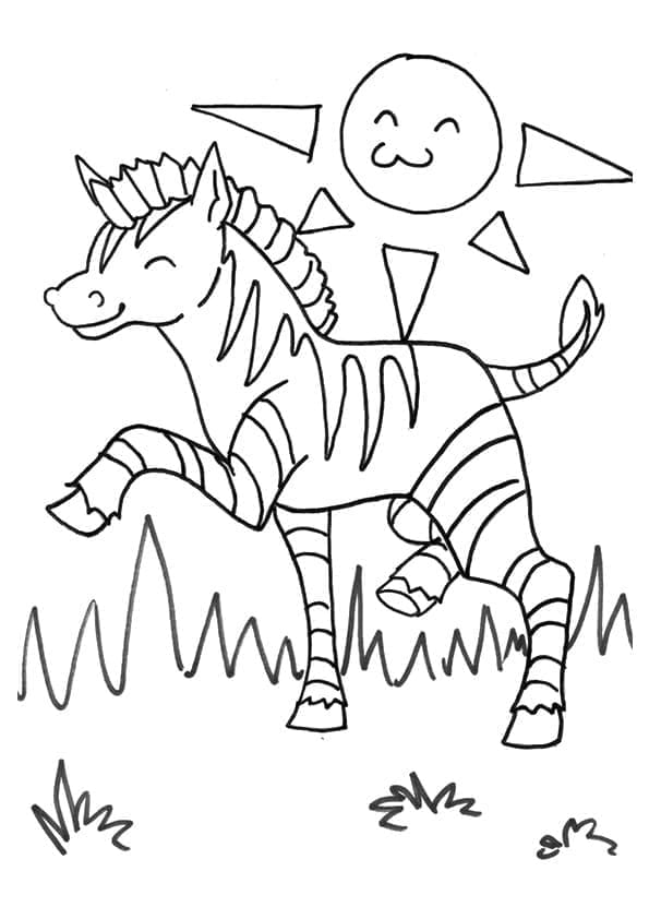 Desenho deZebra Animada para colorir