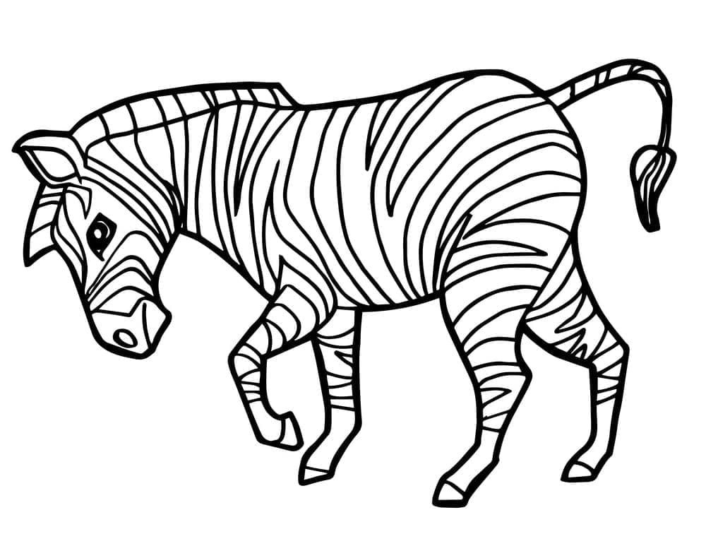 Desenho deZebra Grátis Para Crianças para colorir