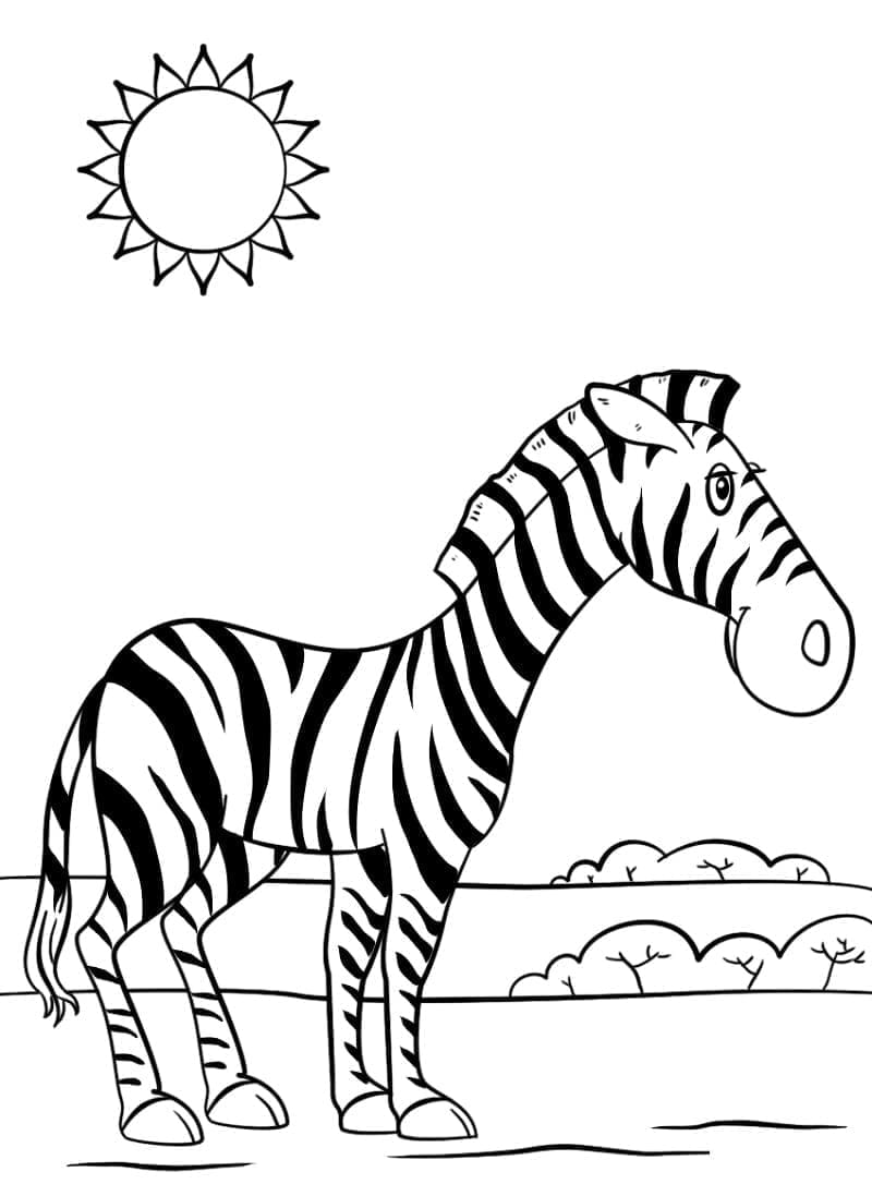 Desenho deZebra Imprimível Para Crianças para colorir