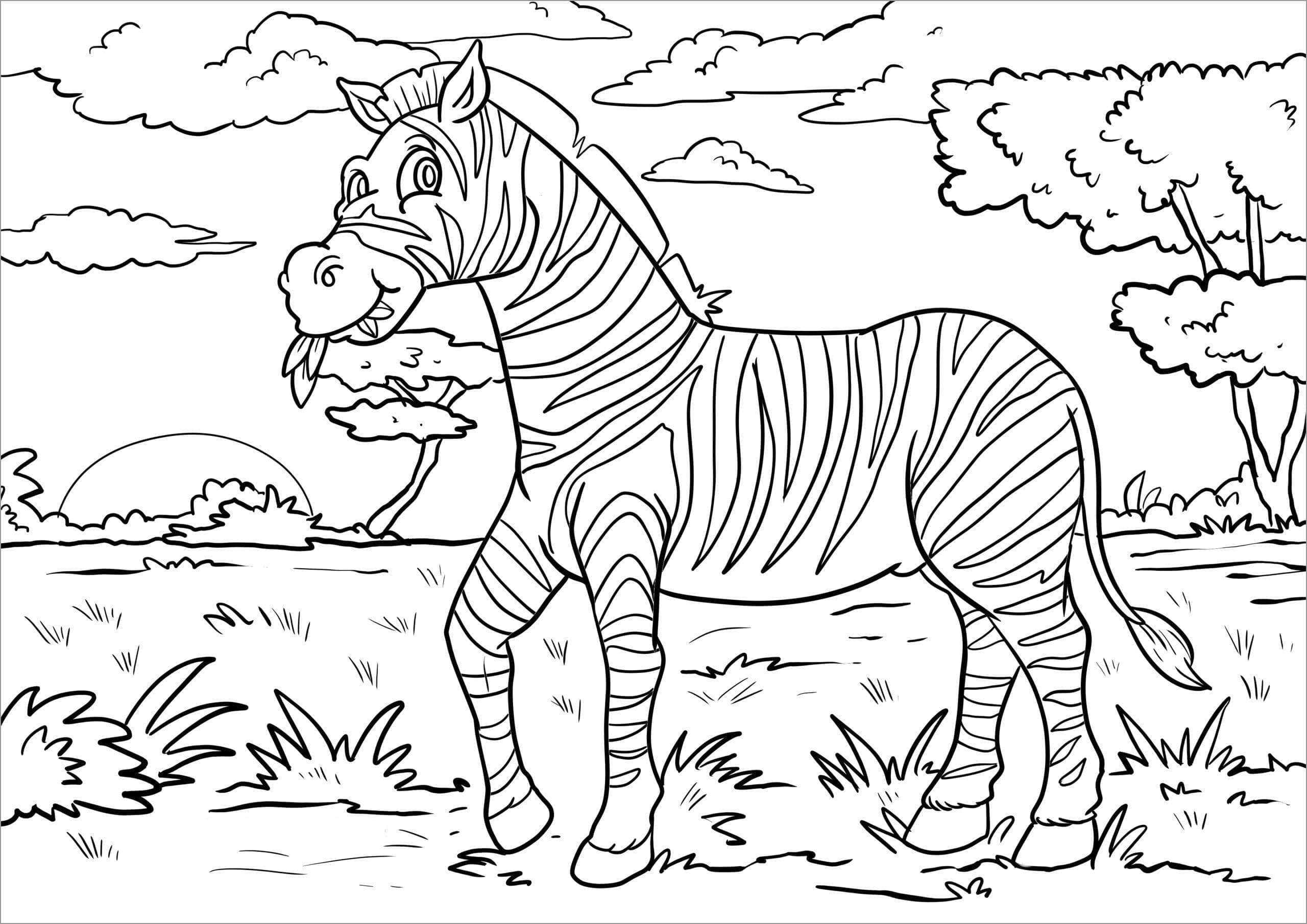 Desenho deZebra Imprimível para colorir