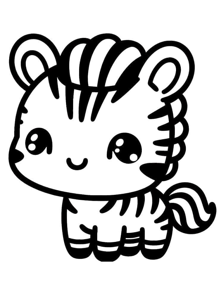 Desenho deZebra Kawaii para colorir