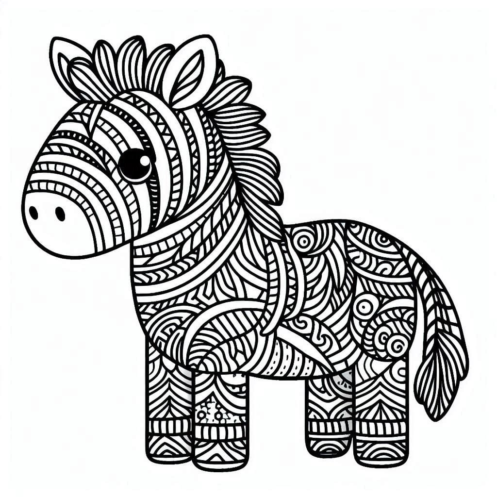 Desenho deZebra Zentangle para colorir