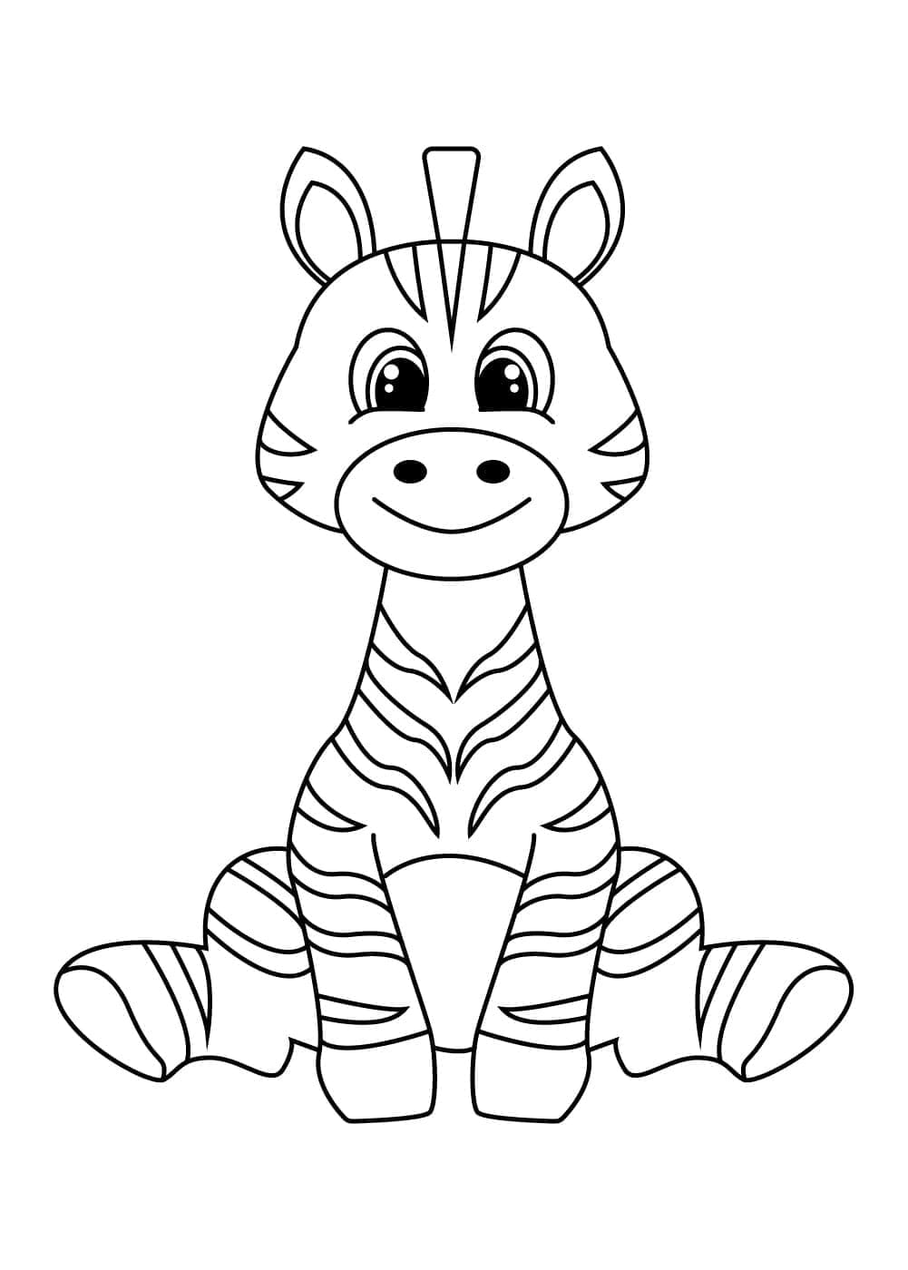 Desenho deZebra muito Feliz para colorir