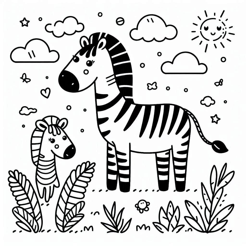 Desenho deZebra muito Fofa para colorir