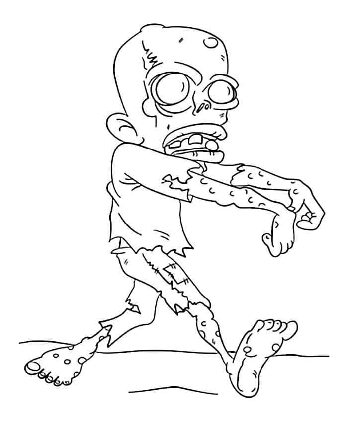 Desenho de Zumbi Ambulante para colorir