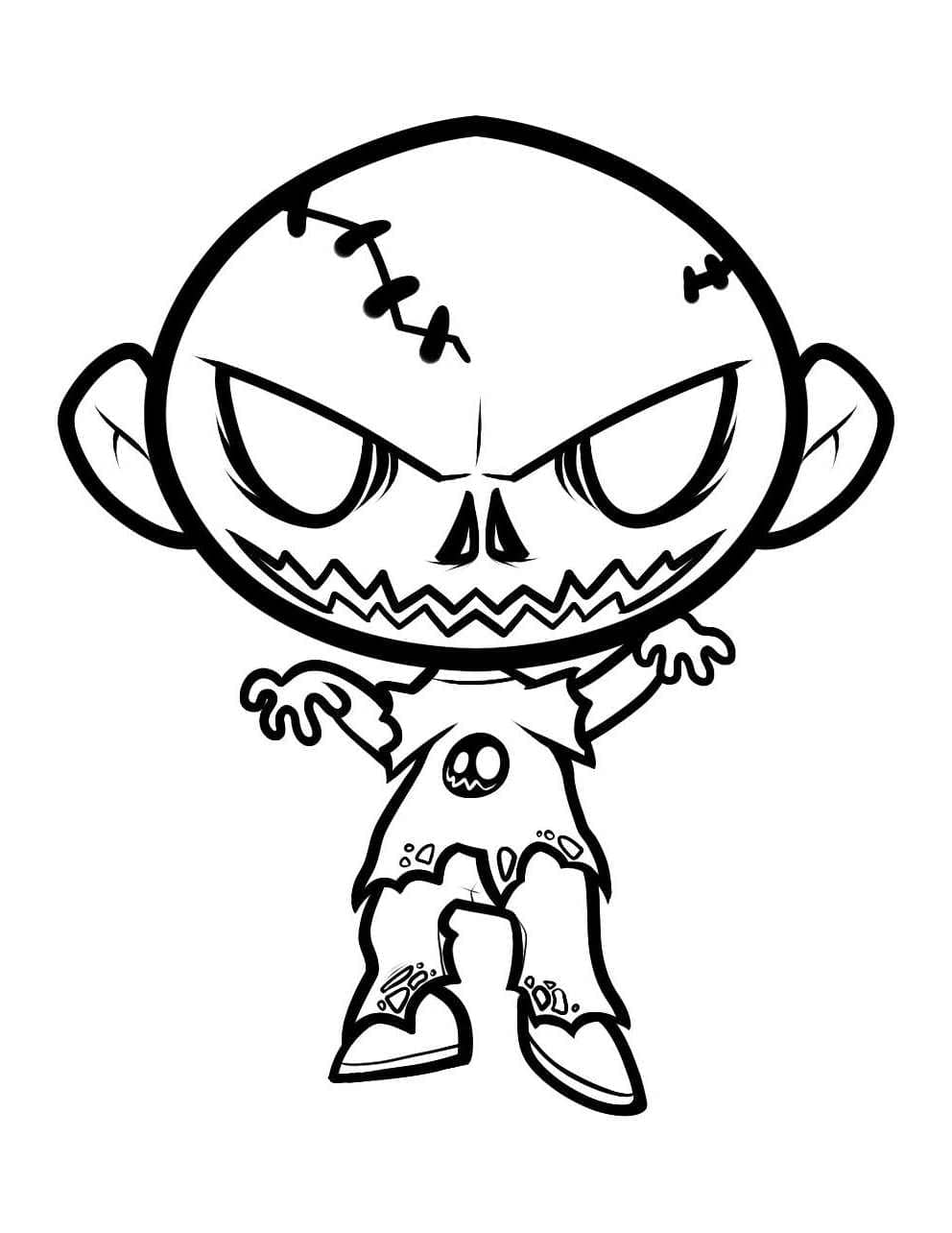 Desenho deZumbi Chibi para colorir