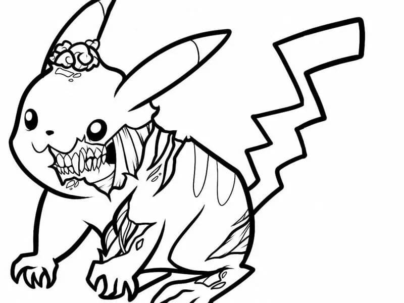 Desenho deZumbi Pikachu Monstro para colorir