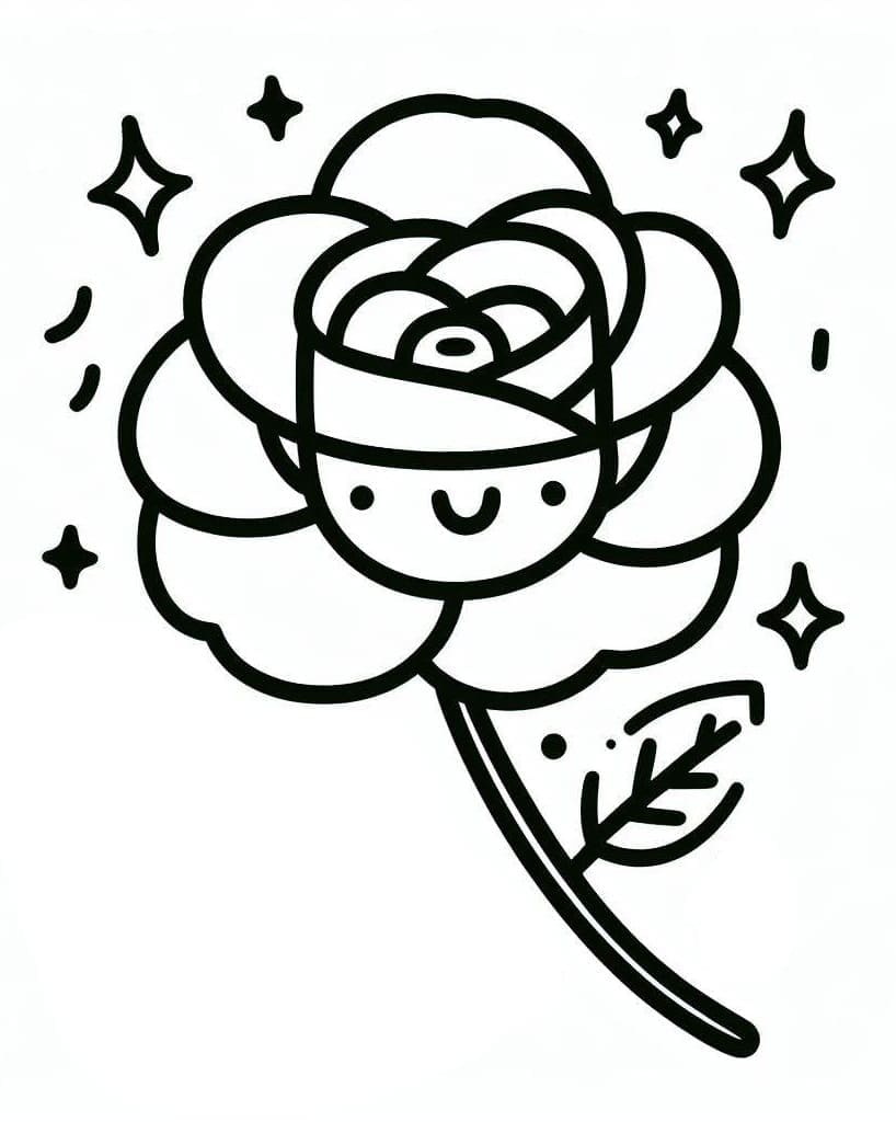 Desenho de Adorável Rosa para colorir