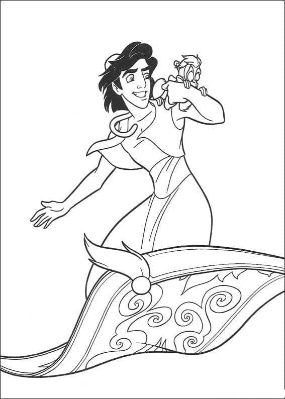 Desenho deAladdin Disney para colorir