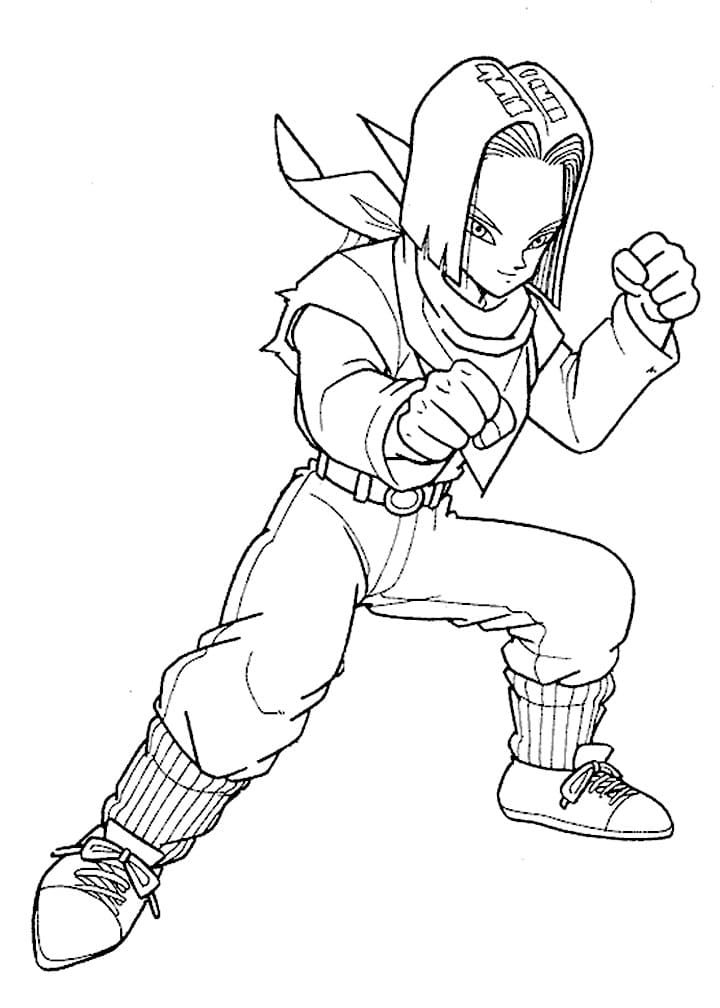 Desenho deAndroide 17 de Dragon Ball Z para colorir