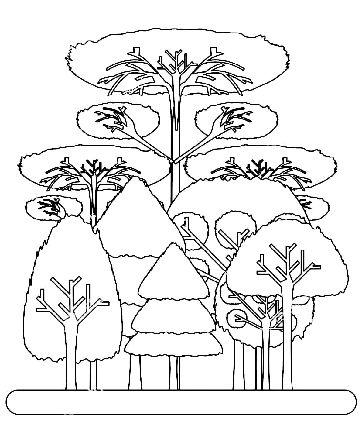 Desenho deÁrvores na Floresta para colorir