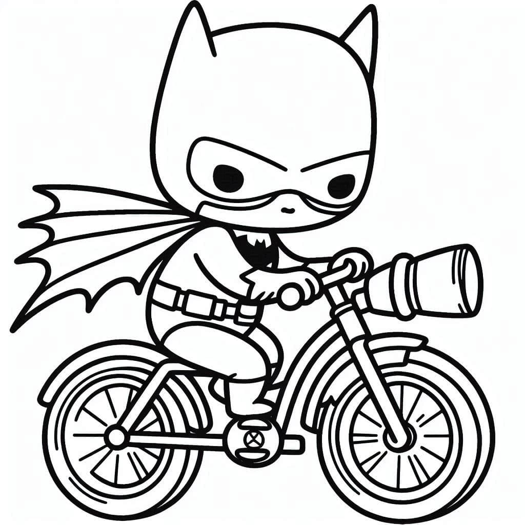 Desenho de Batman Anda de Bicicleta para colorir