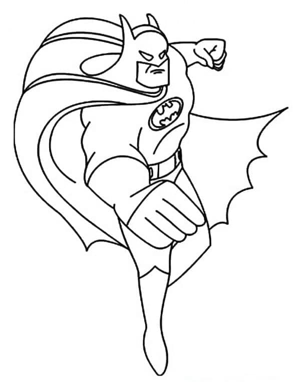 Desenho de Batman Atacando para colorir