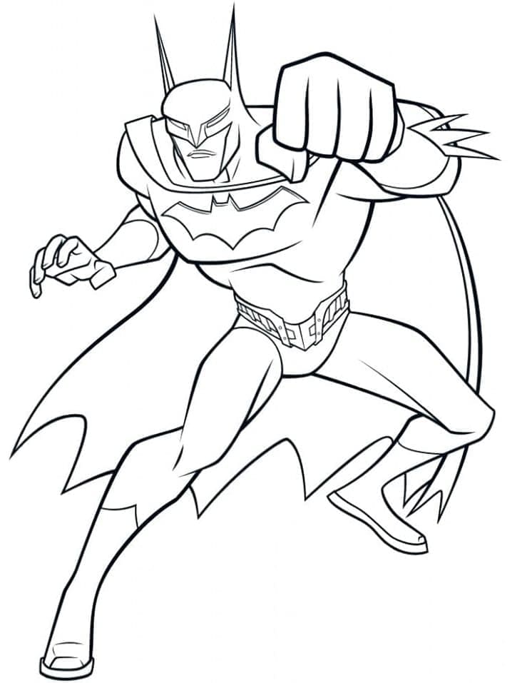 Desenho de Batman Está Lutando para colorir