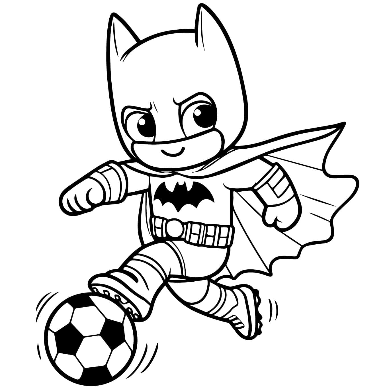 Desenho de Batman Joga Futebol para colorir