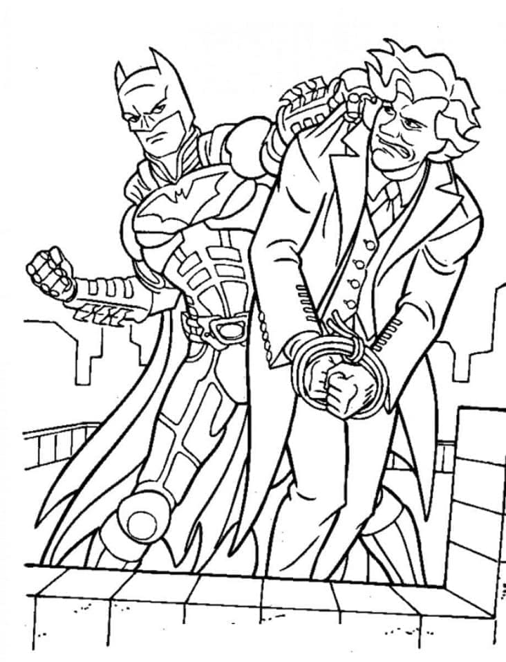 Desenho de Batman e Coringa para colorir