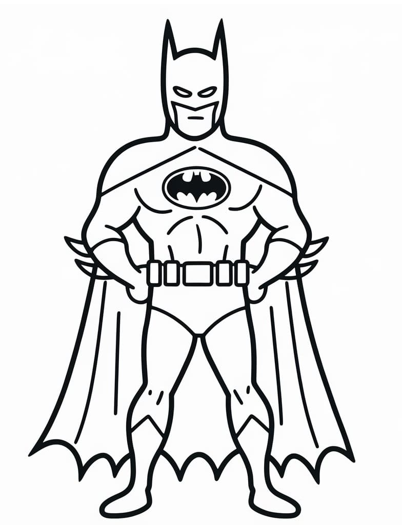 Desenho de Batman em pé para colorir