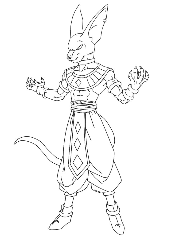 Desenho deBeerus Dragon Ball Z para colorir