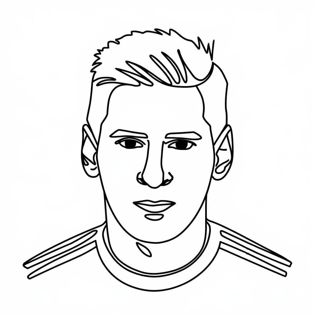 Desenho deCara de Messi para colorir