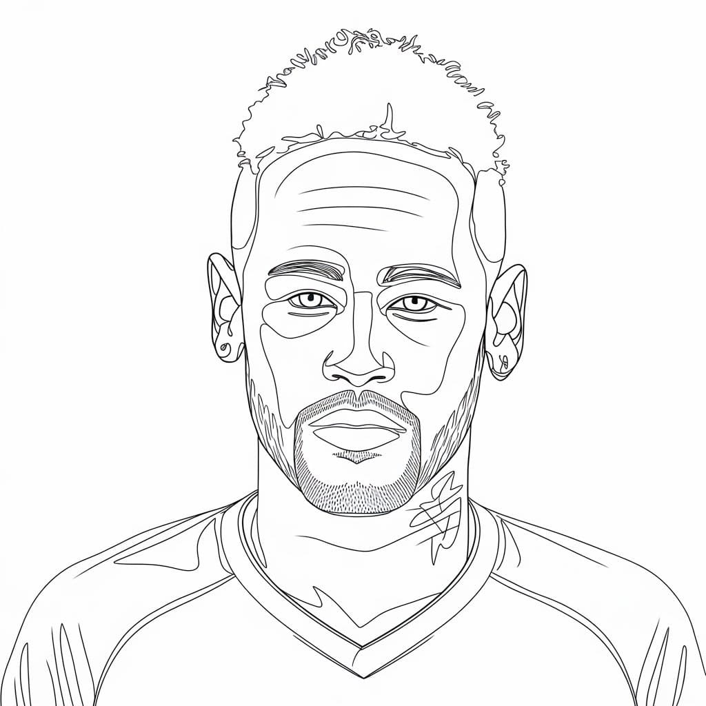 Desenho deCara de Neymar para colorir