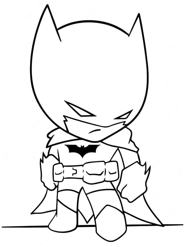 Desenho de Chibi Batman para colorir