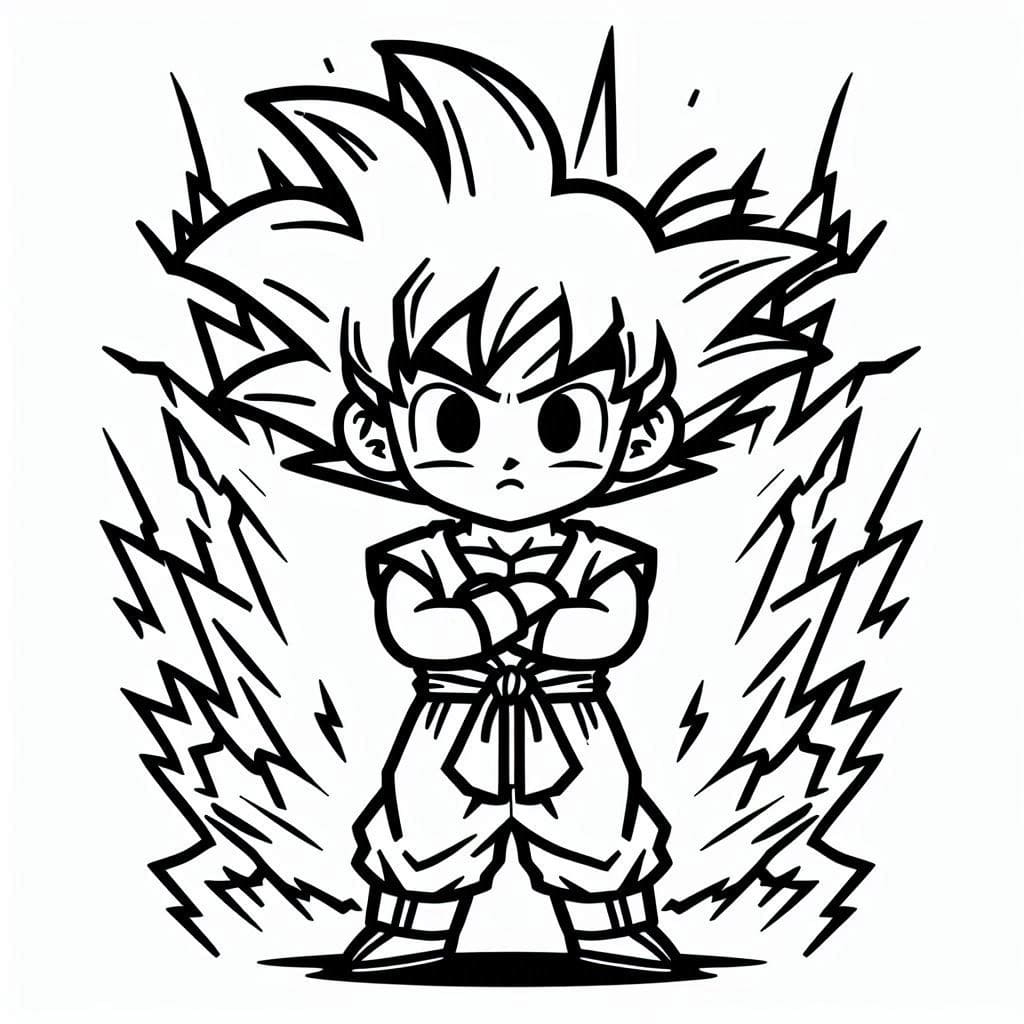 Desenho deChibi Goku Dragon Ball Z para colorir