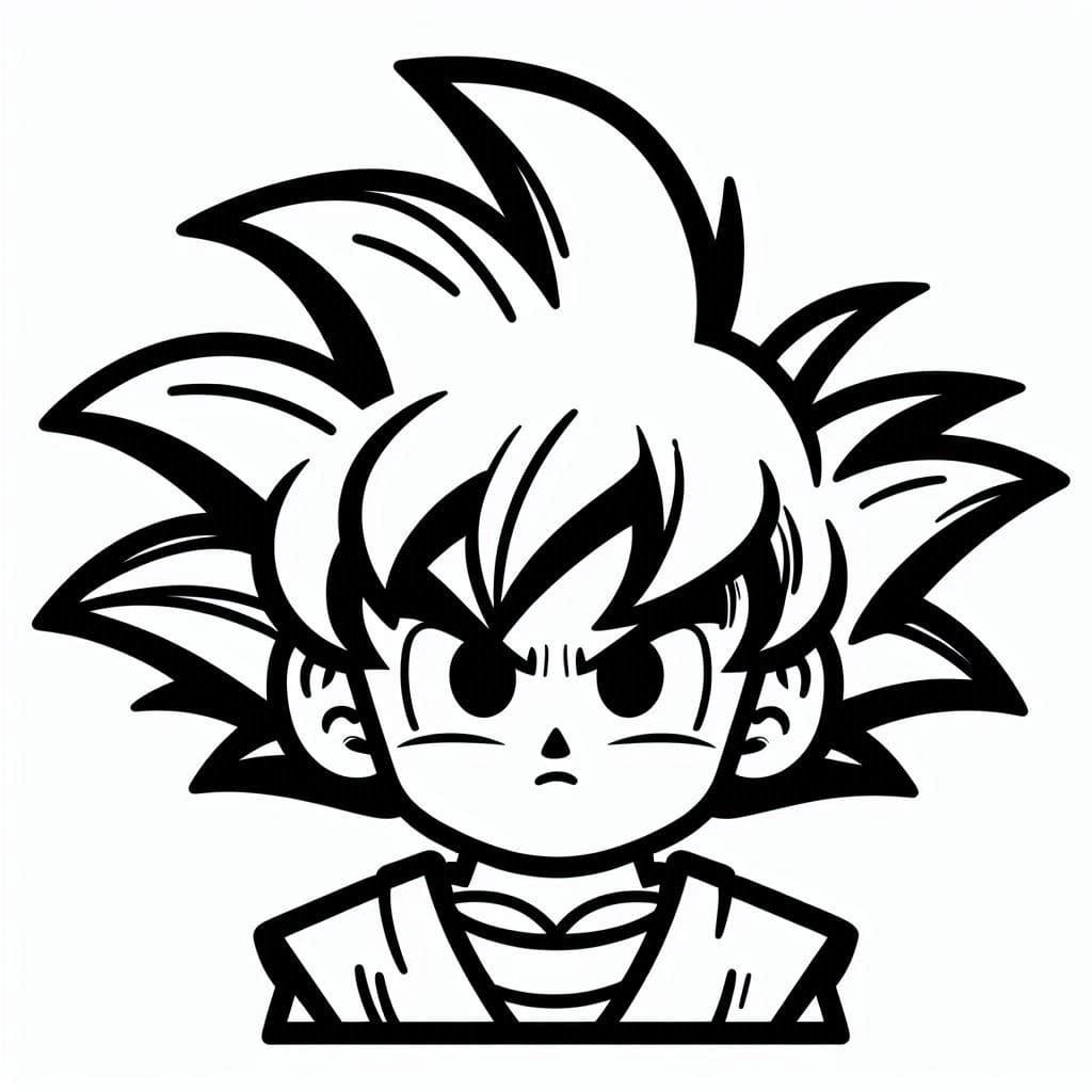 Desenho deChibi Goku de Dragon Ball Z para colorir