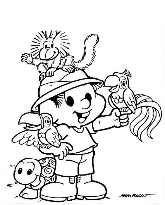 Desenho deChico Bento de Turma da Mônica para colorir