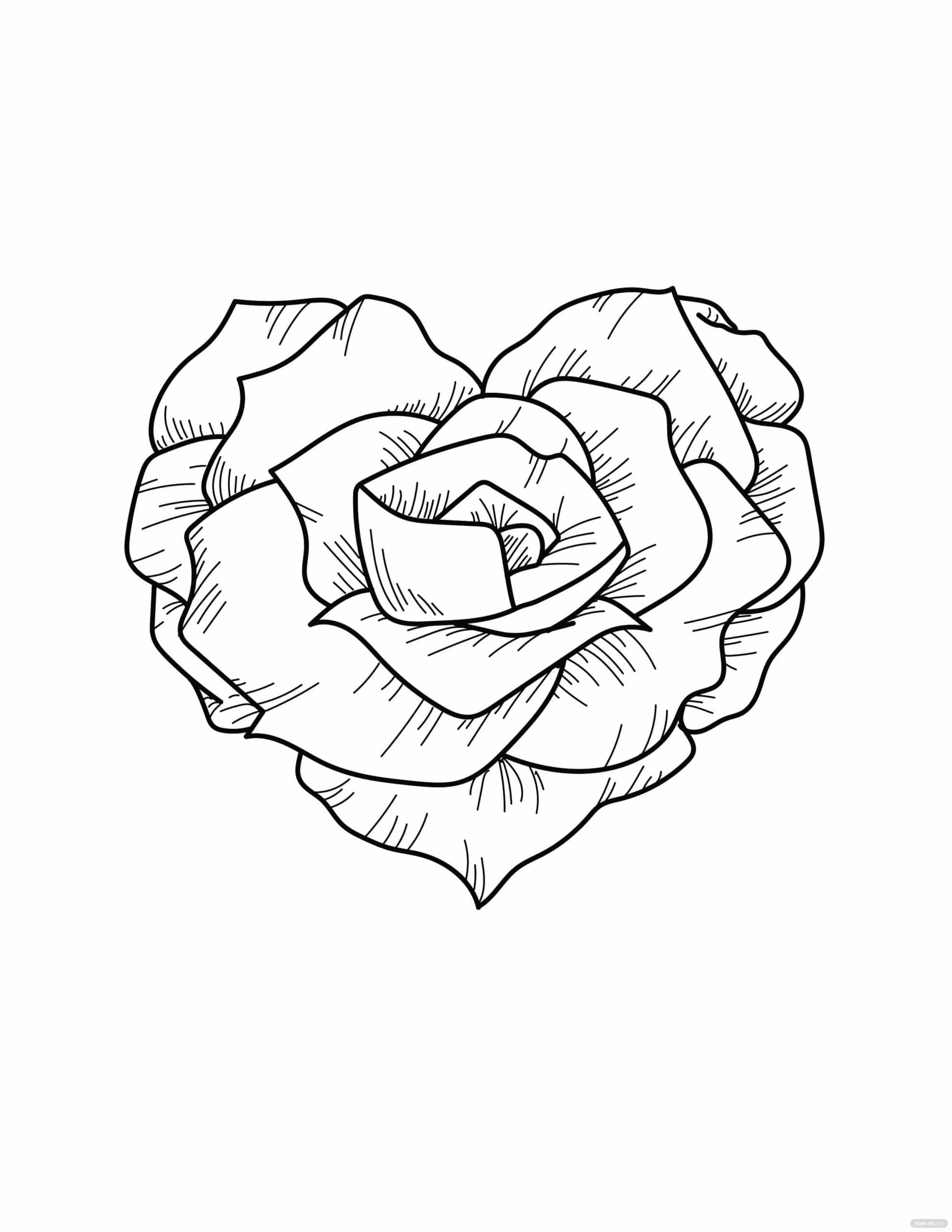 Desenho deCoração Rosas para colorir