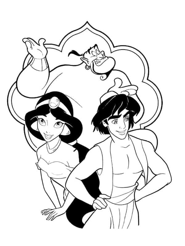 Desenho deDisney Aladdin para colorir