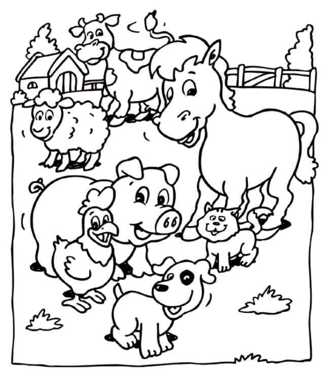 Desenho de Fazenda Feliz para colorir