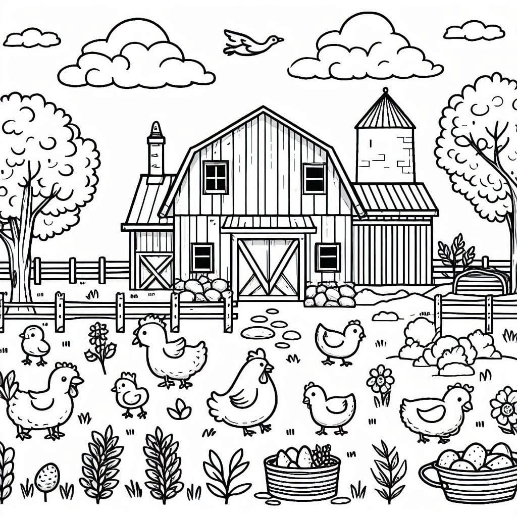 Desenho de Fazenda Muito Fofa para colorir