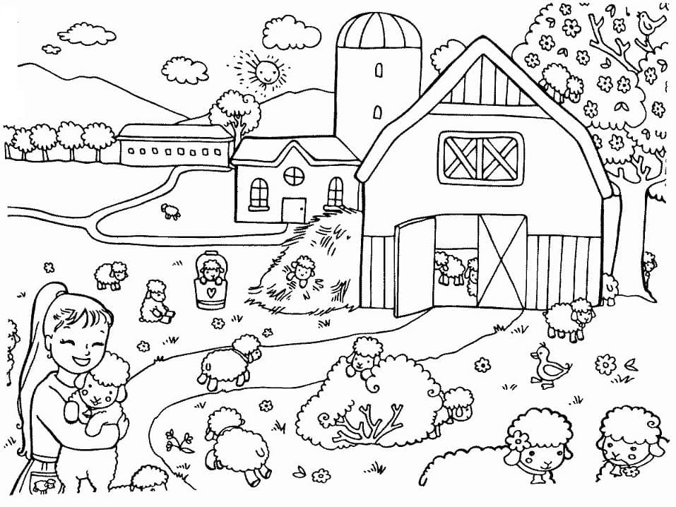 Desenho de Fazenda Para Crianças de 5 Ano para colorir