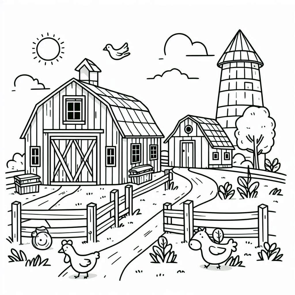 Desenho de Fazenda Para Crianças de 6 Ano para colorir