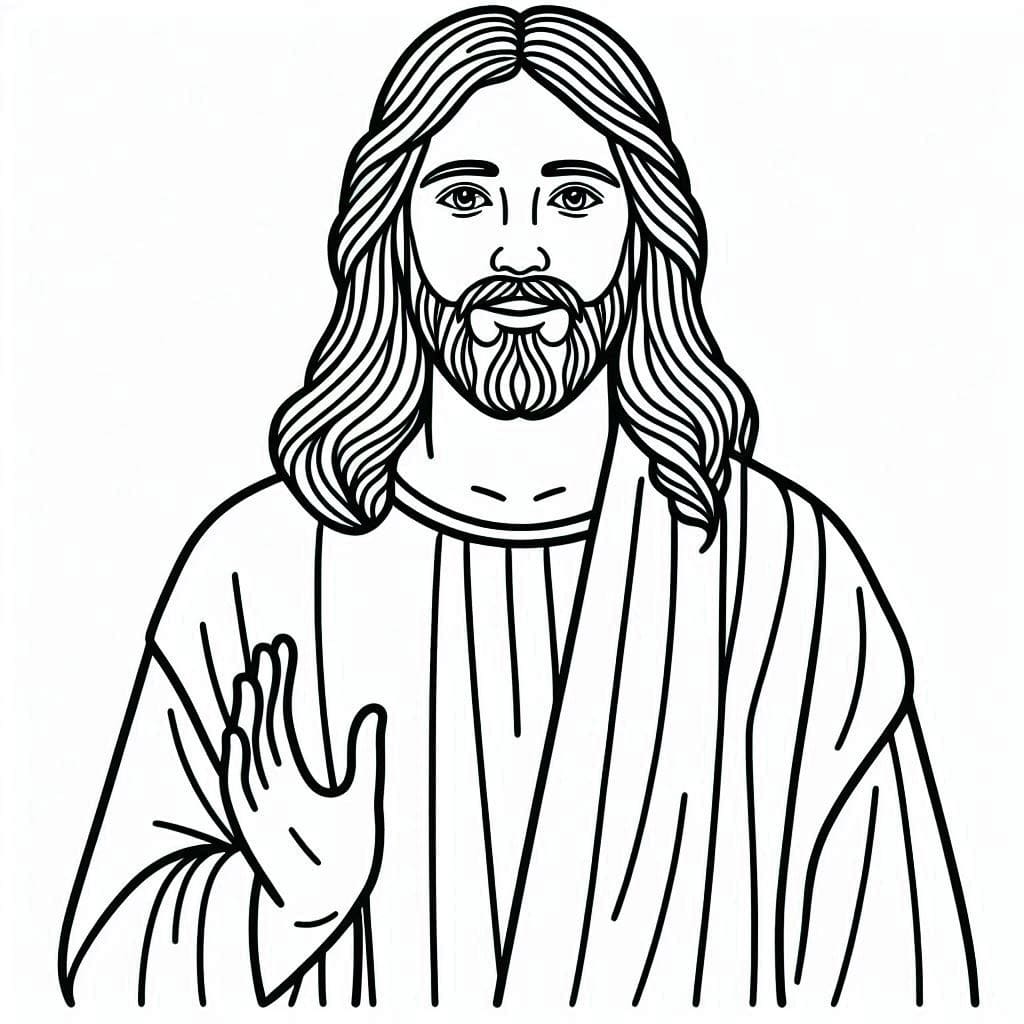 Desenho deFoto de Jesus para colorir