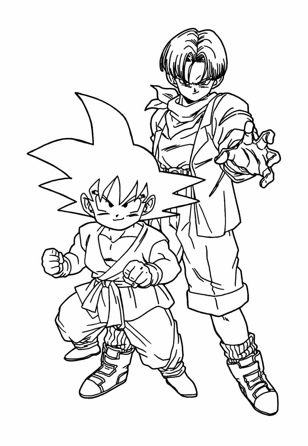 Desenho deGohan e Trunks de Dragon Ball Z para colorir