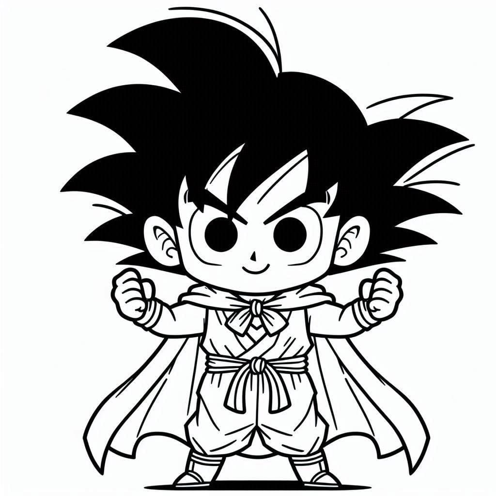 Desenho deGoku Chibi Dragon Ball Z para colorir