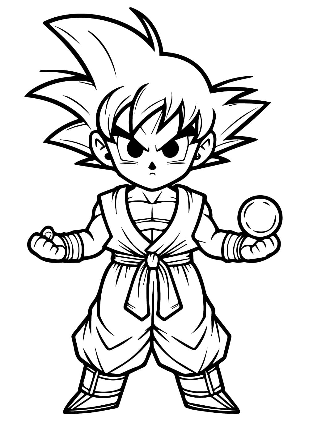 Desenho deGoku de Anime Dragon Ball Z para colorir