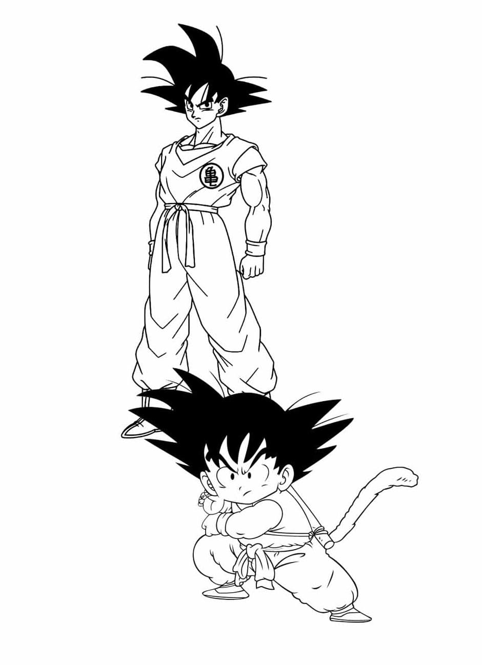 Desenho deGoku de Dragon Ball Z para colorir