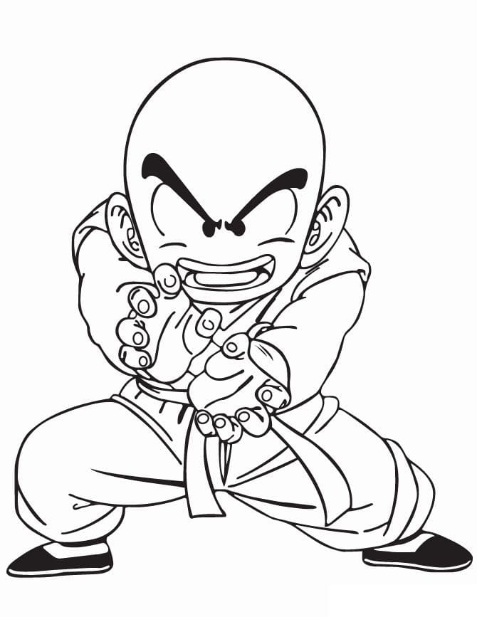 Desenho deKuririn de Anime Dragon Ball Z para colorir