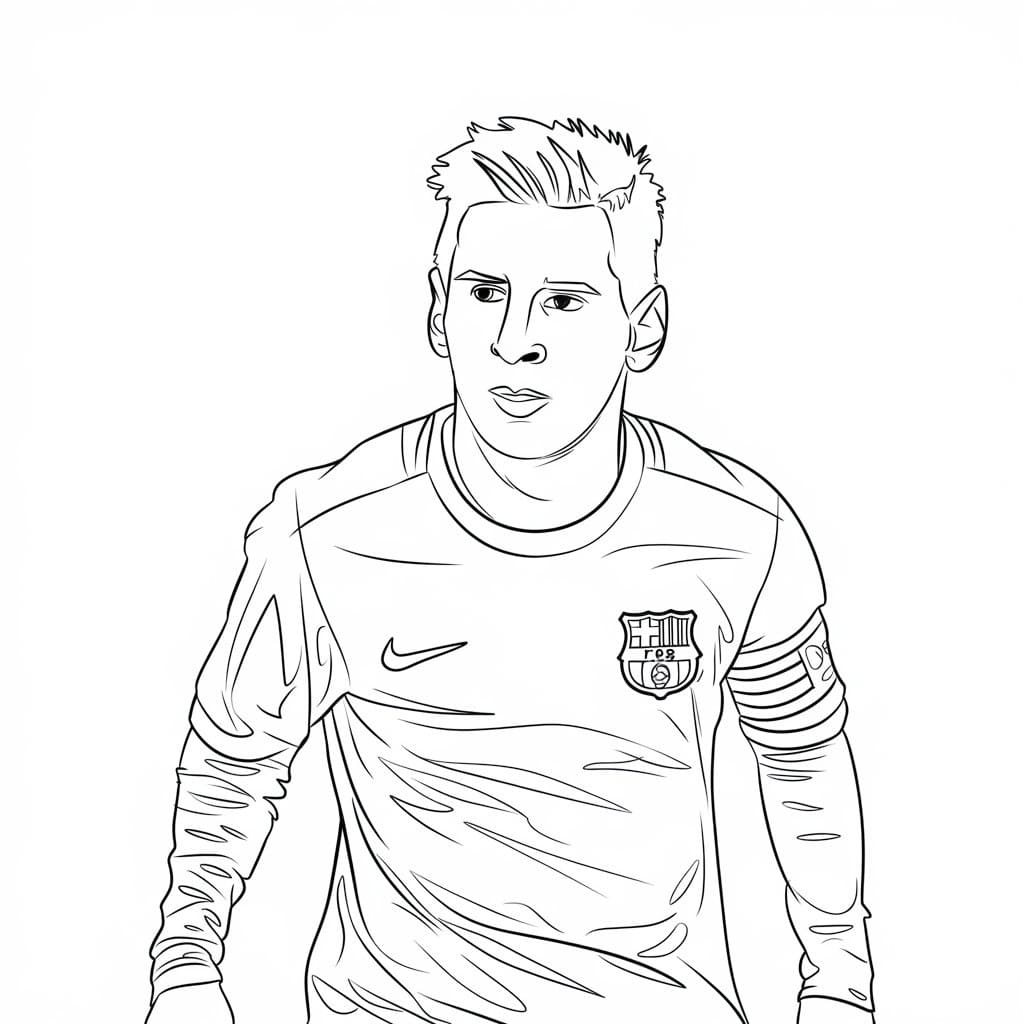 Desenho deLionel Messi Imprimível Grátis Para Crianças para colorir