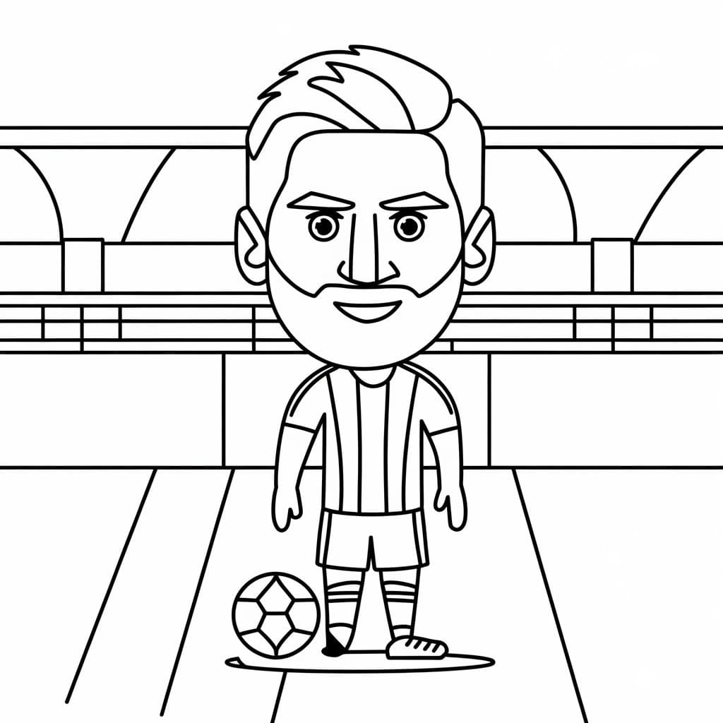 Desenho deLionel Messi Muito Fofo para colorir