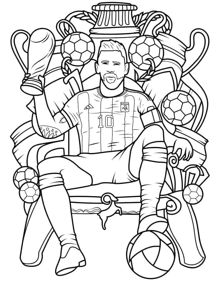 Desenho deMessi Grátis Para Crianças para colorir