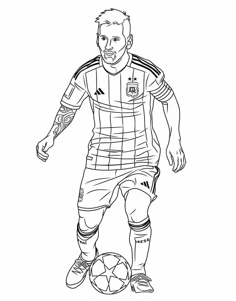 Desenho deMessi Grátis para colorir